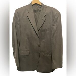 Chaps Ralph Lauren 2 piece Suit Size 44L; Grey Pinstripe Jacket/Blazer & Pants
